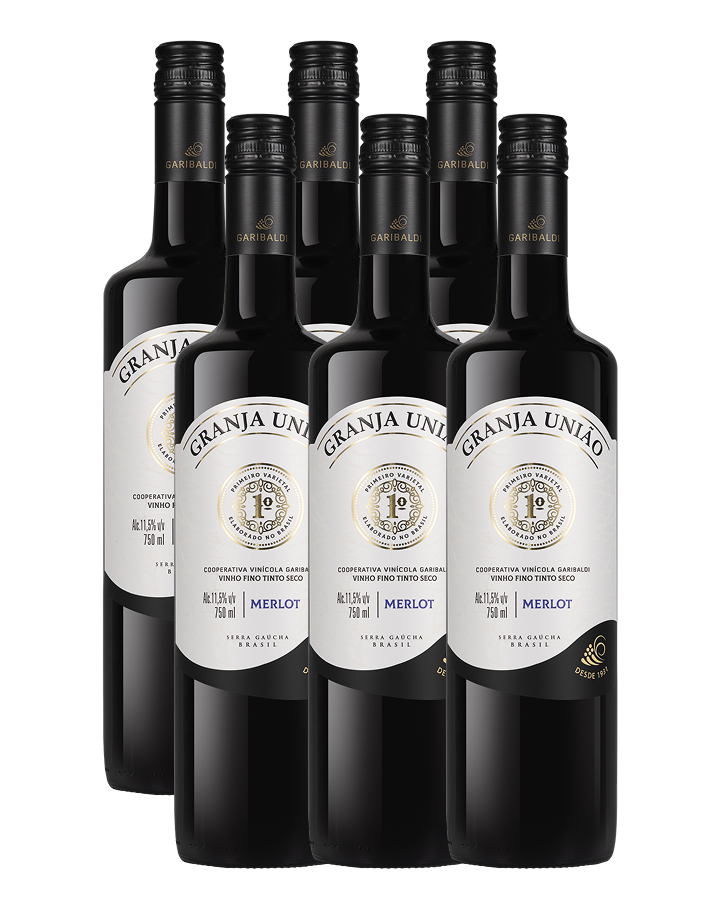 GRANJA UNIÃO MERLOT   TINTO SECO KIT 6